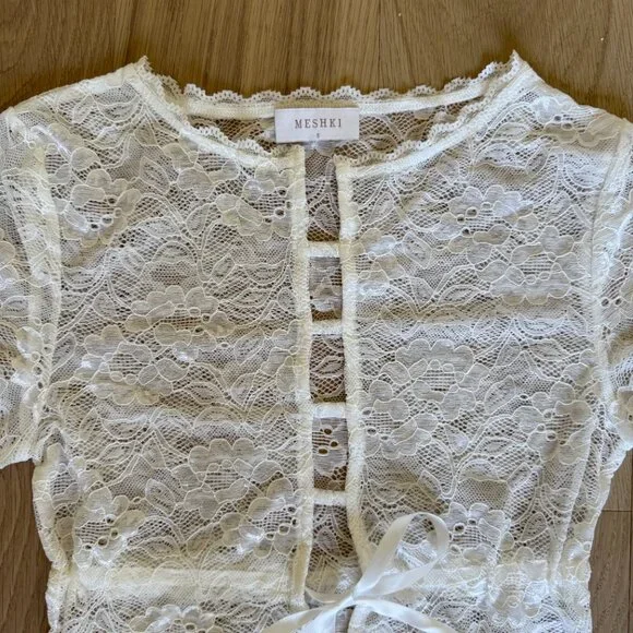 White lace top - meshki - Picture 3 of 4
